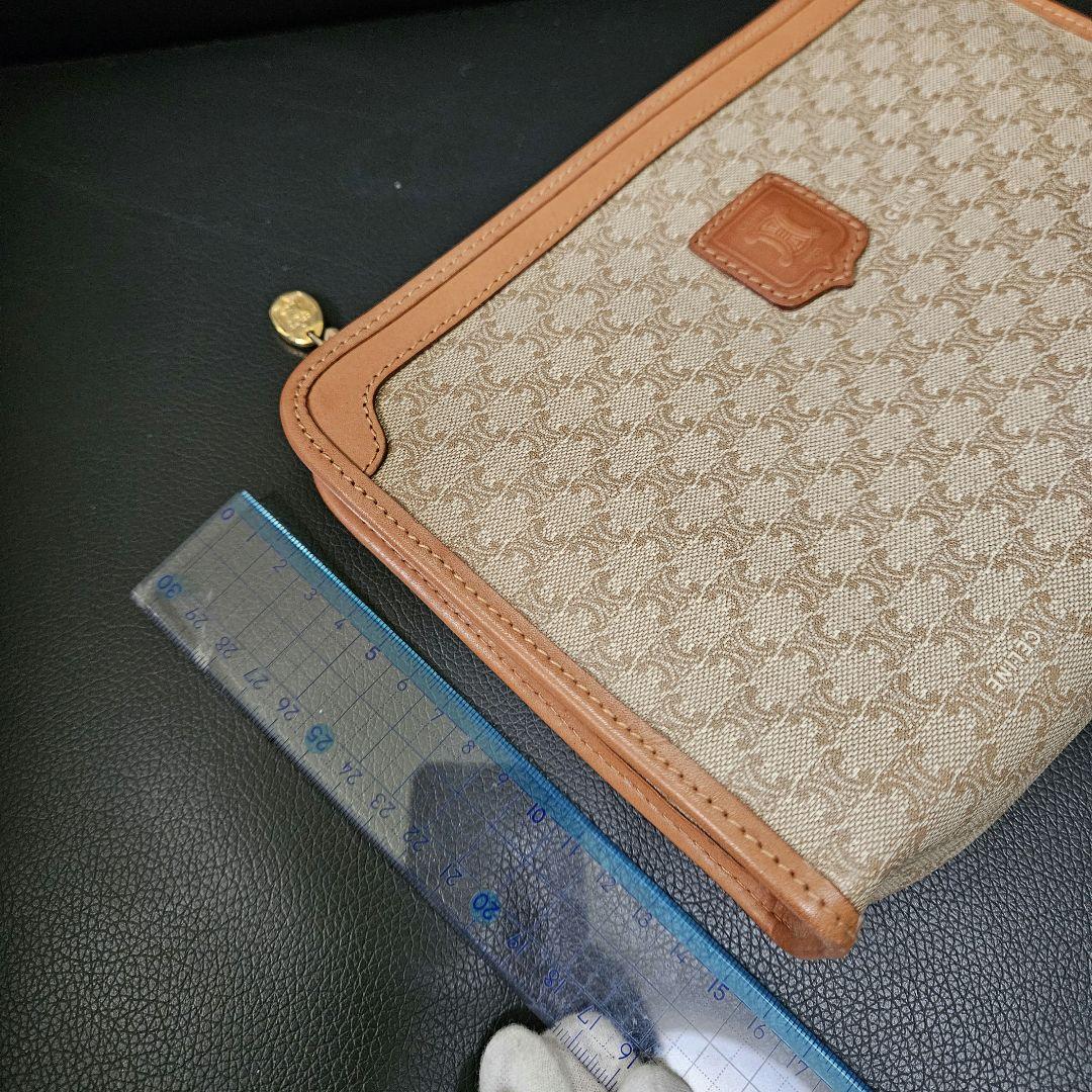 【美品】CELINE マカダム ブラゾン セカンドバック PVCレザー