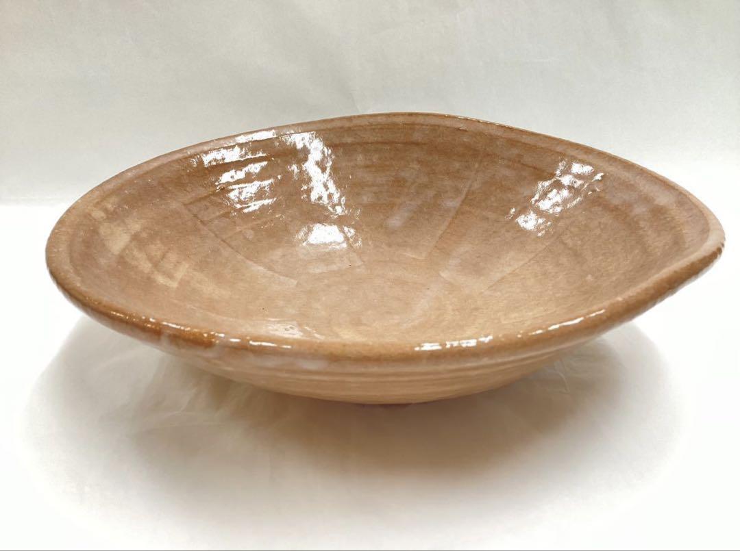 茶道具 古物品 菓子鉢 菓子器 編笠 萩焼 金子信彦作