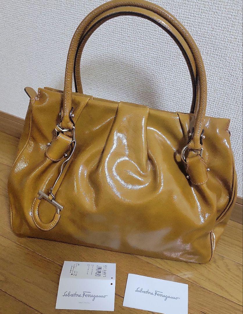 美品☆Salvatore Ferragamo ハンドバッグ ブラウン