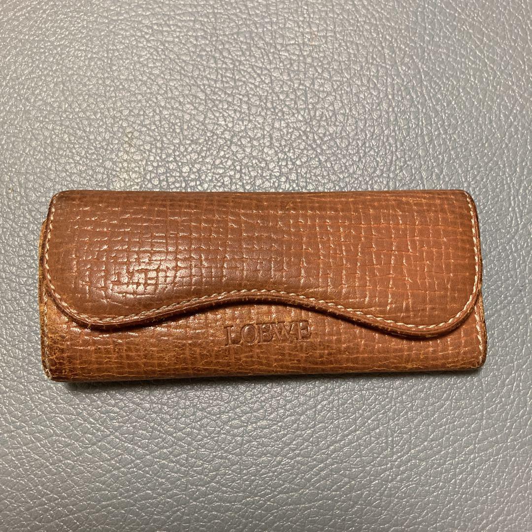 LOEWE ロエベ 6連キーケース アナグラム ロゴ レザー 茶 こげ茶