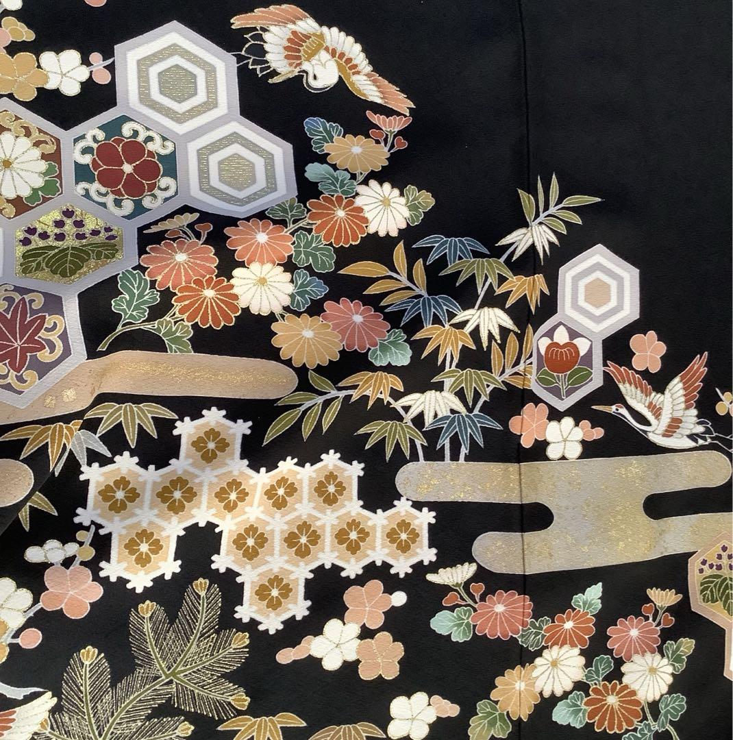 新品正絹訪問着　刺繍　枝菊文　暈し染め　金彩　(留袖、紬、袋帯なども出品)⑦ 新品正絹訪問着 刺繍 枝菊文 暈し染め 金彩 (留袖、紬、袋帯など