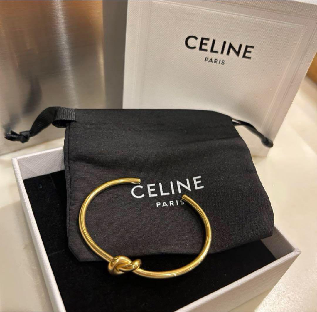 【未使用/即発送】CELINE ノット エクストラシンブレスレット ゴールド 金
