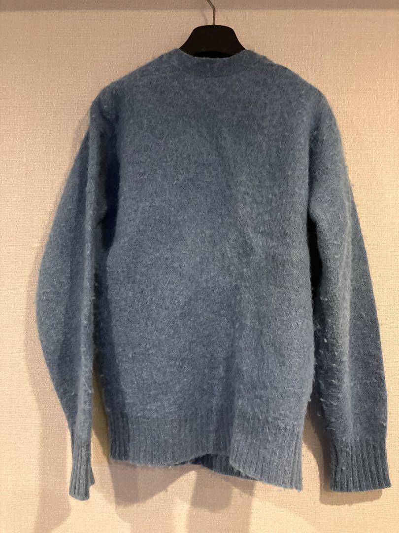 BEAMS REMI RELIEF ブルーウール混合カーディガン