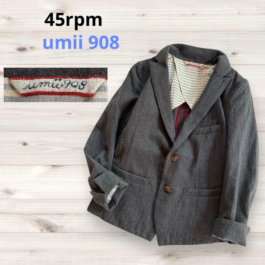 45rpm umii 908 縮絨ウール デザインジャケット グレー 1S 45rpm
