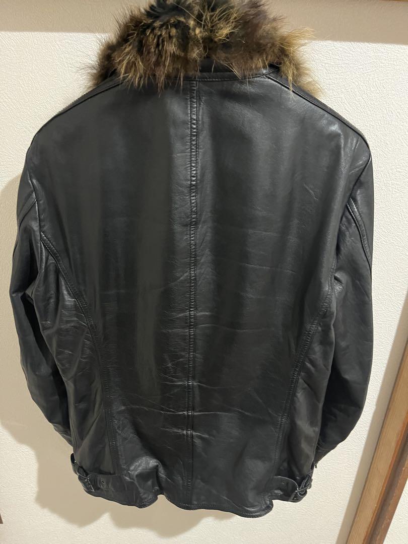 【美品】shellac ファー シングル レザー ライダース シェラック