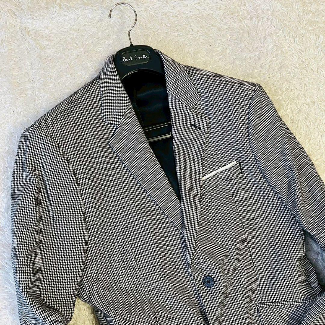 美品　ZARA　テーラードジャケット　52サイズ　千鳥格子　ポケットチーフ仕様