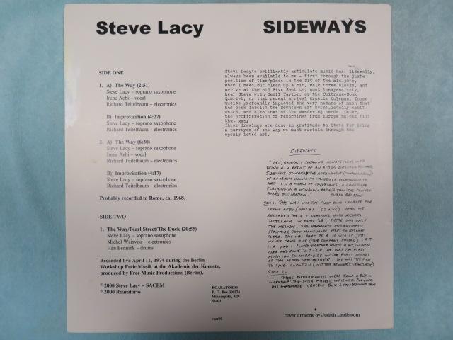 その他 Steve Lacy / Sideways - LP