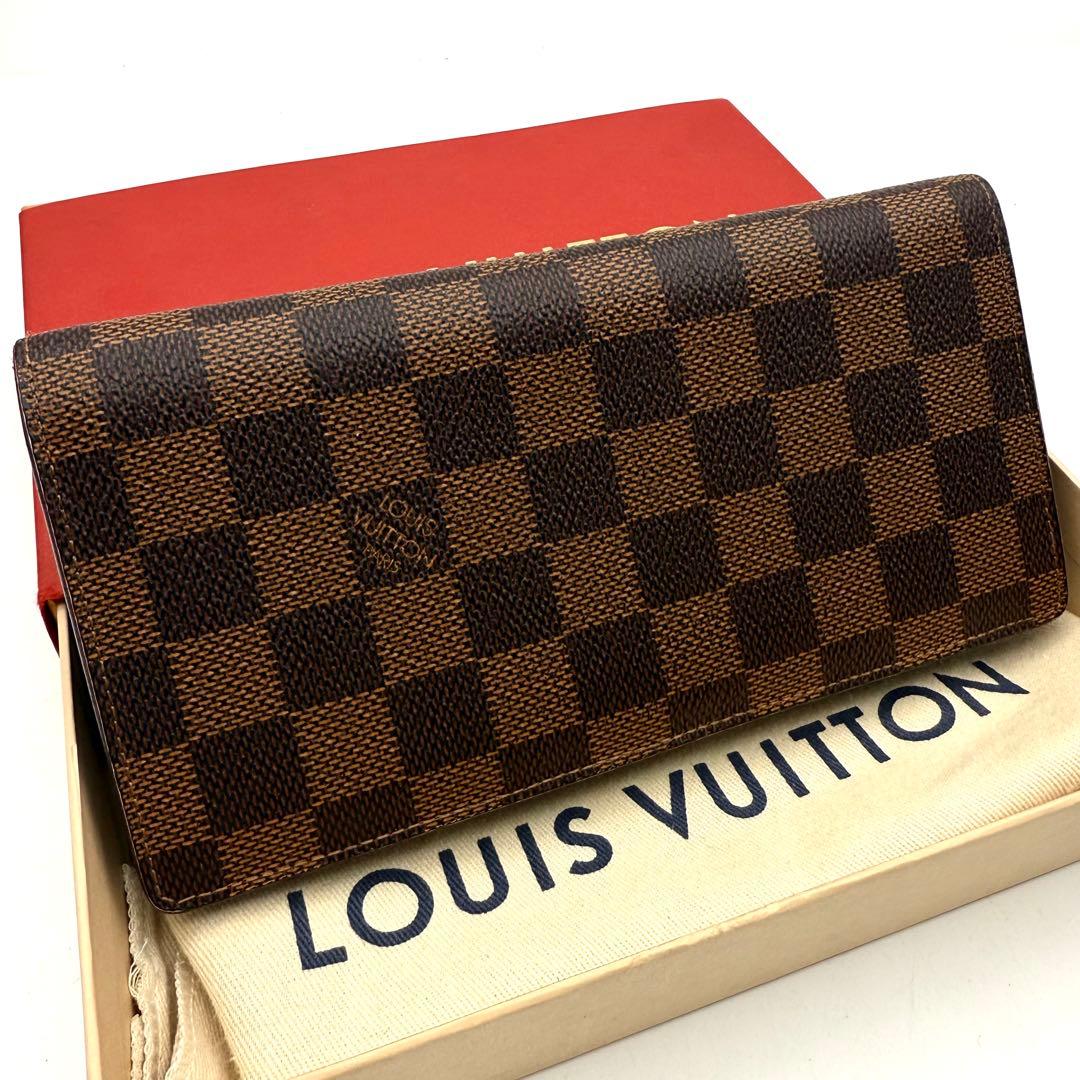 上 ルイヴィトン ダミエ ポルトフォイユ ブラザ 折り財布LOUIS VUITTON