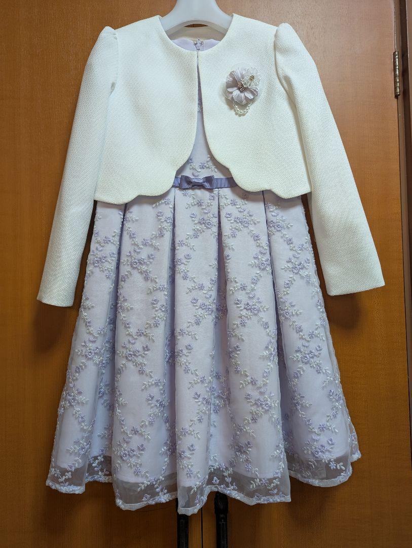 petit mainプティマイン　子供130cmフォーマルワンピース+ジャケット