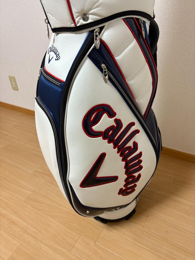 美品 Callaway カートバッグ 白 ネイビー 赤 14分割 大容量 美品 Callaway カートバッグ 白 ネイビー 赤 14分割 大容量
