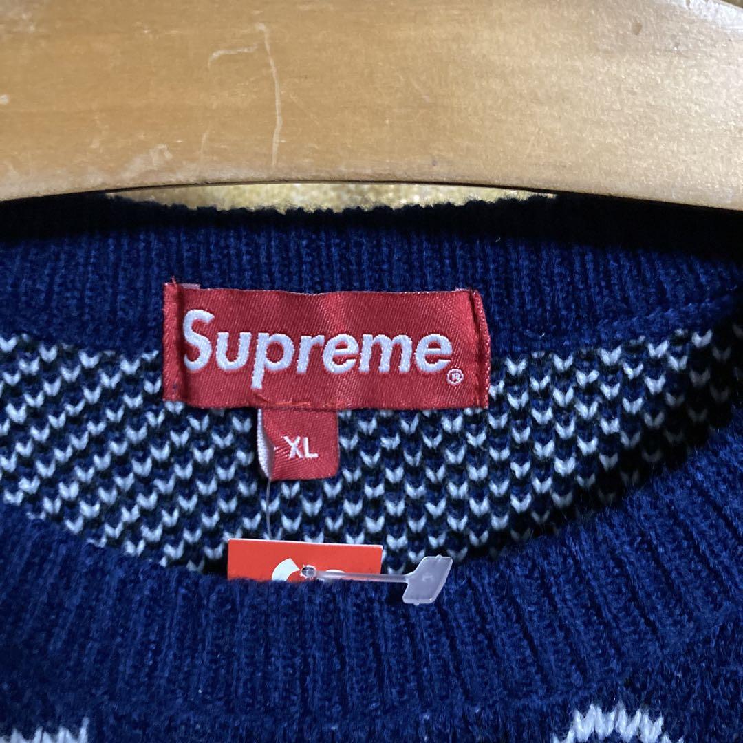 Supremeシュプリーム ニット ペイズリー ブルー XL
