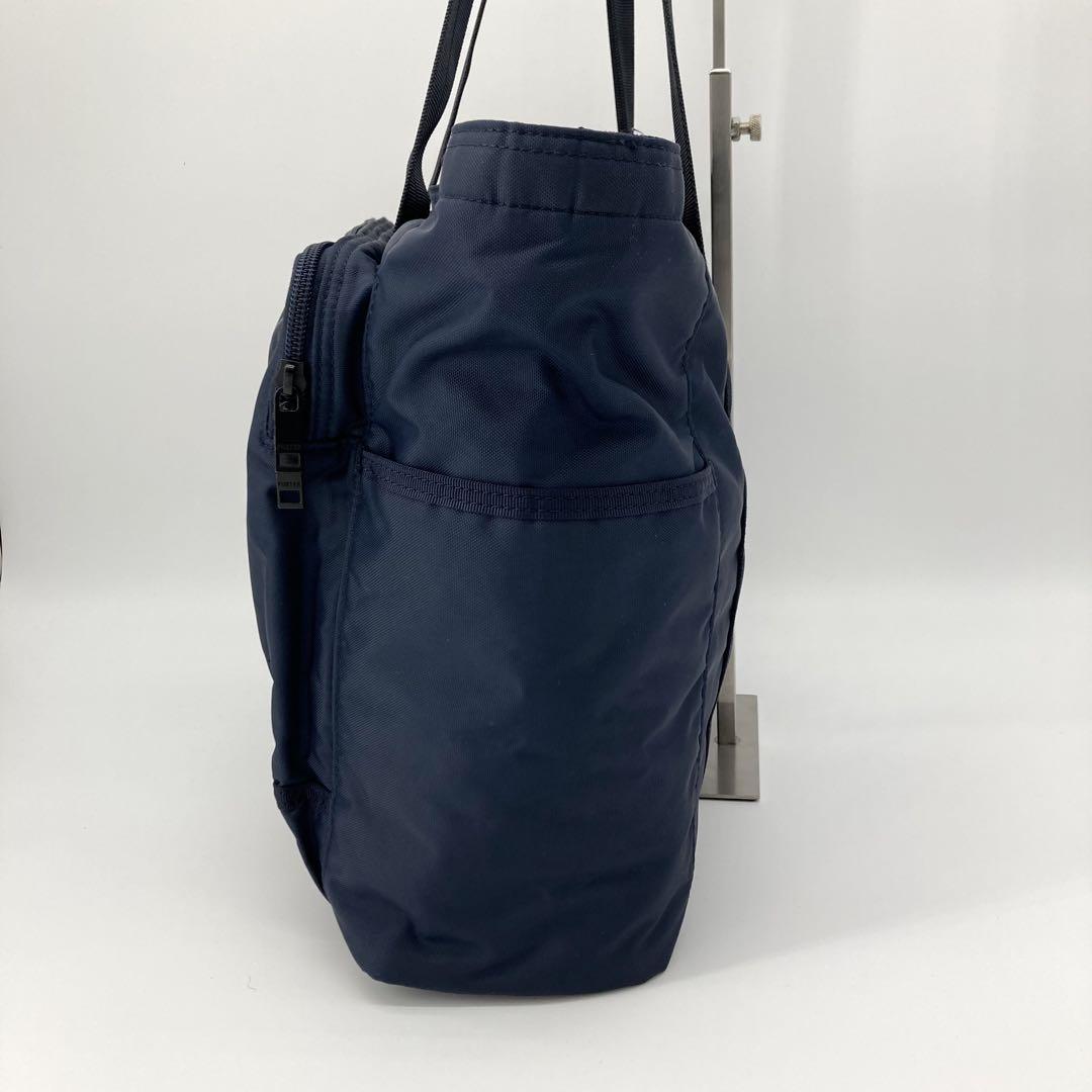 極美品 ポーター PORTER トートバッグ フラッシュ 紺色 A4収納 完売