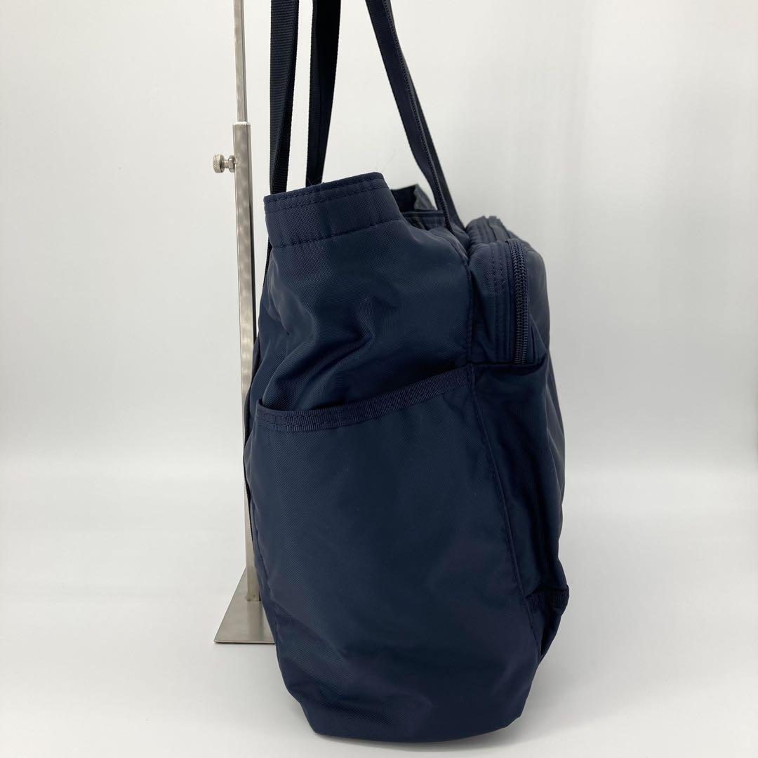 極美品 ポーター PORTER トートバッグ フラッシュ 紺色 A4収納 完売