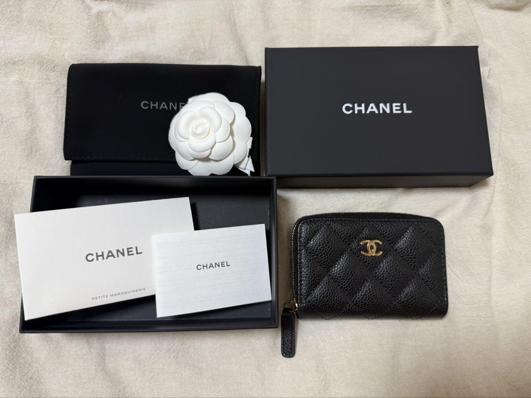 CHANEL シャネル　財布　クラシック　ジップ　コインパース　黒
