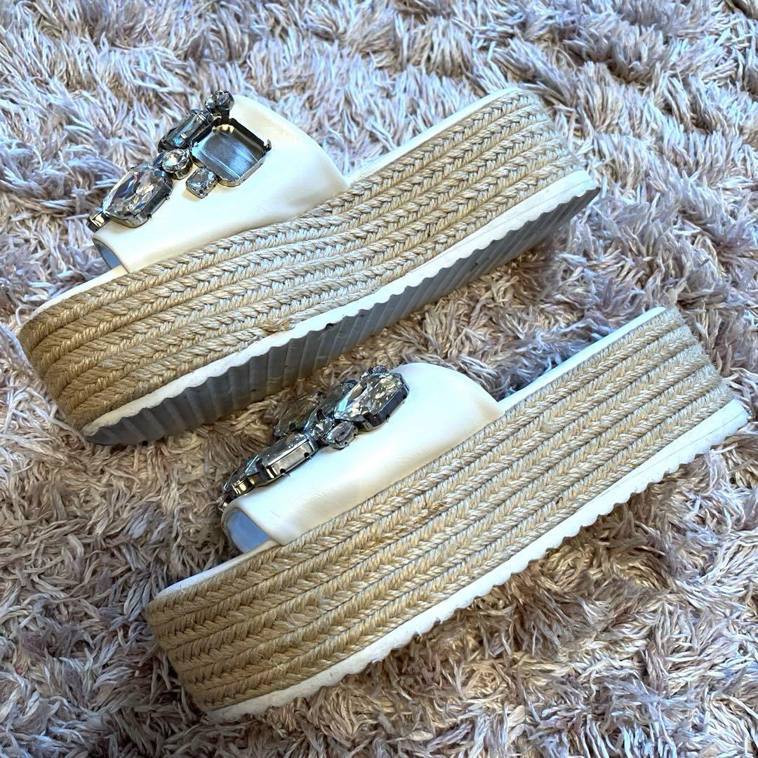 ナルシス　ALBANO ✨レア✨　厚底ビジューサンダル　サイズ37 ナルシスALBANO ✨レア✨厚底ビジューサンダルサイズ37
