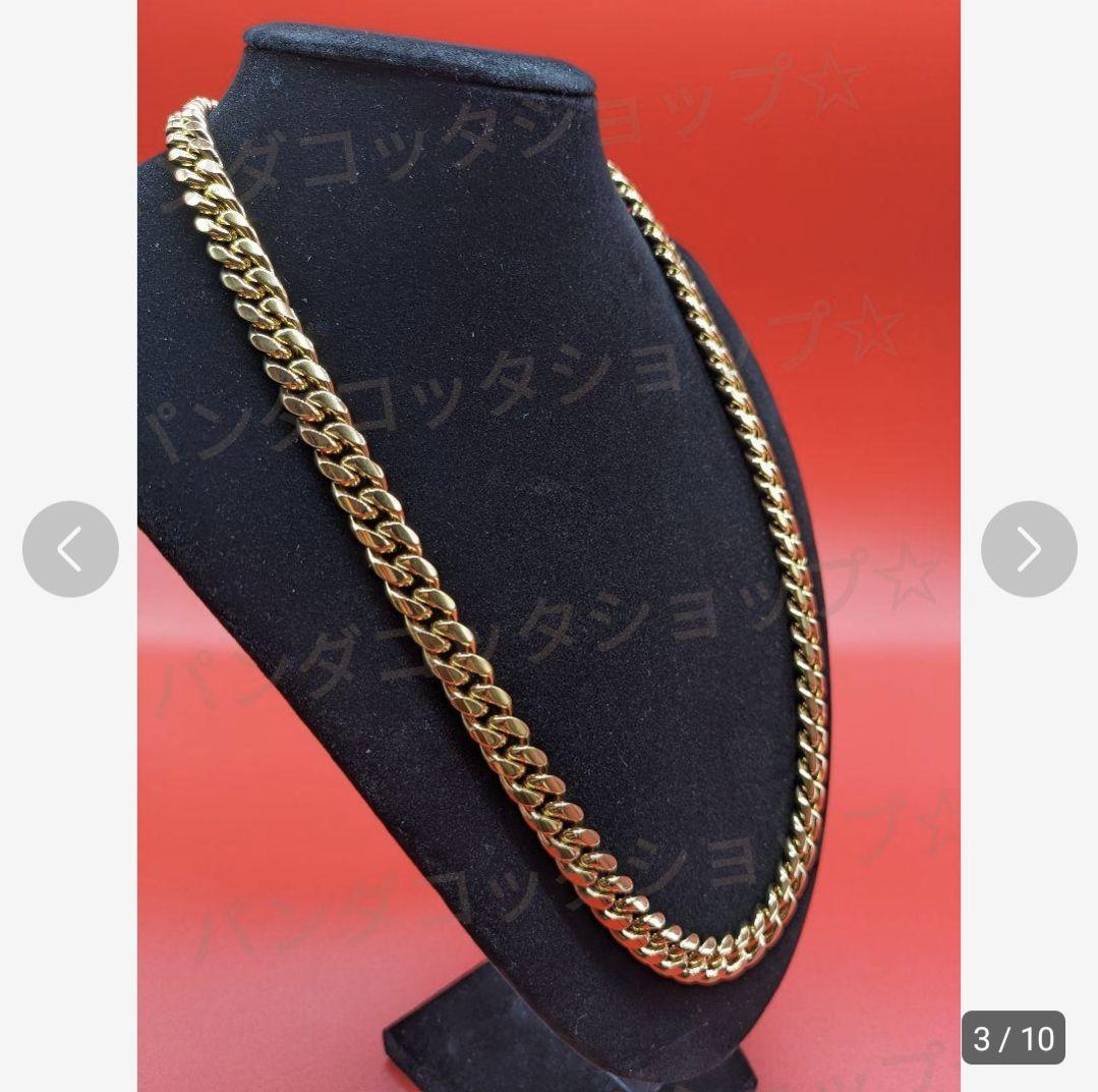 【60cm】【50cm】【10mm】【18K刻印あり】【Miami Cuban】