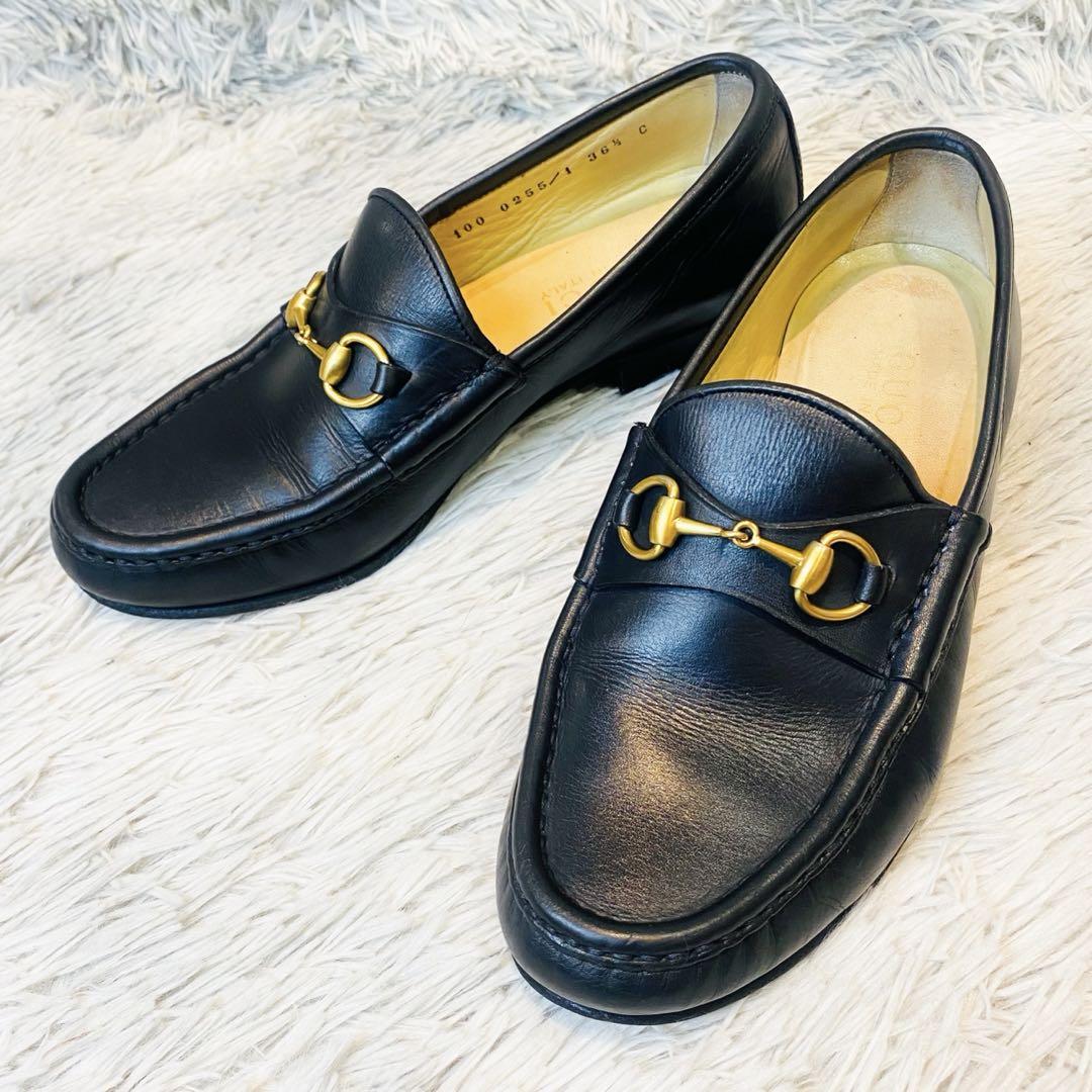 GUCCI ボースビット ローファー レザー　ブラック 23.5cm