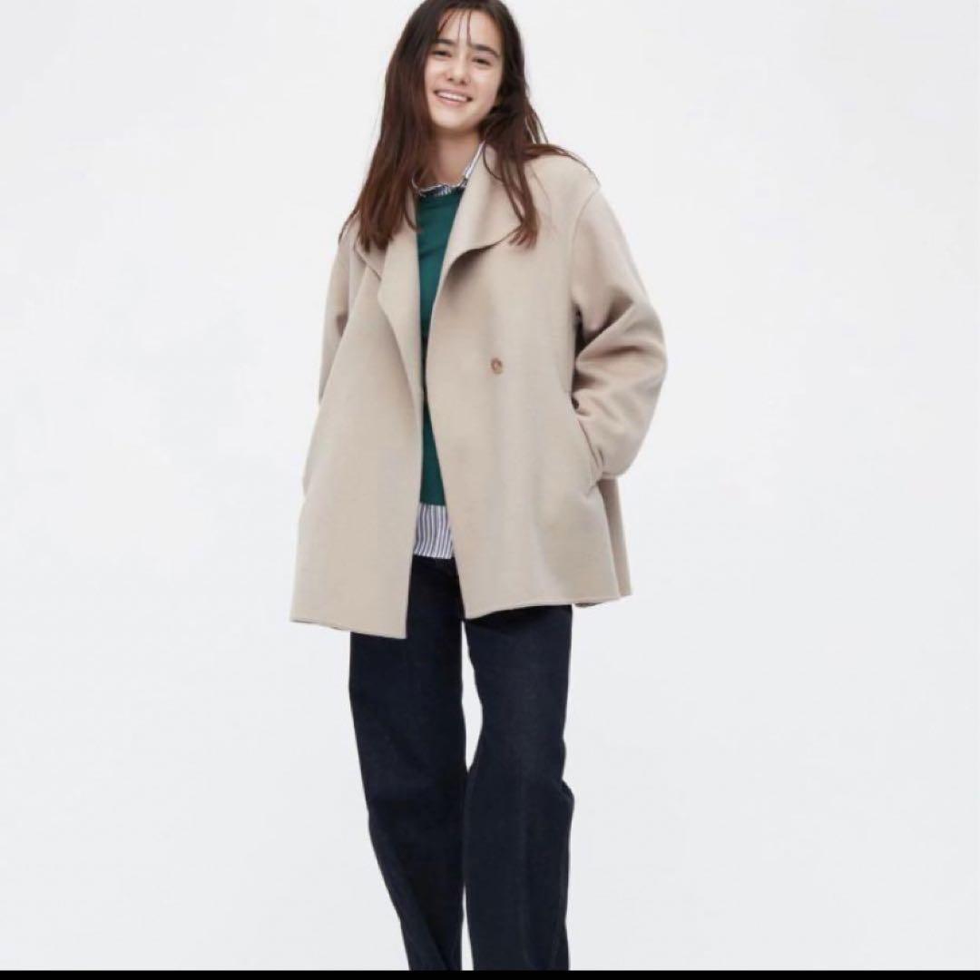 新品 UNIQLOユニクロ ダブルフェイスショートコート