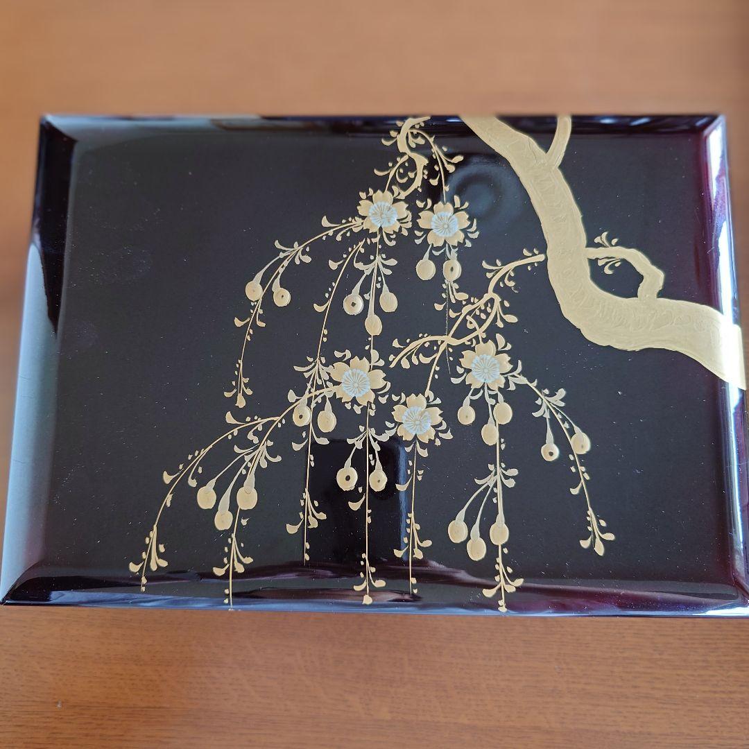 漆器の鍵付き収納箱 ❀和みの花模様❀