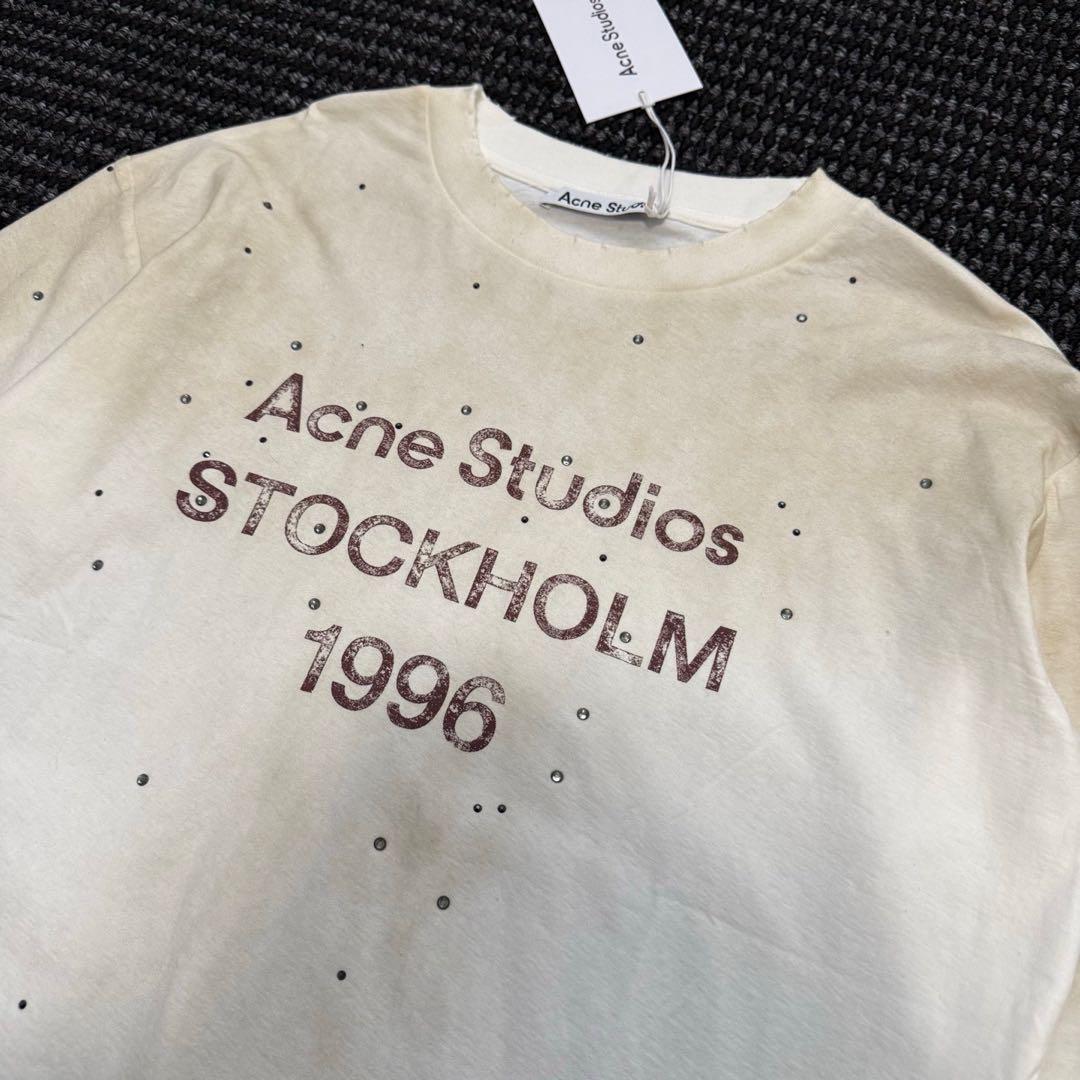Acne Studios 1996 ロゴ ロングスリーブ Tシャツ Acne Studios - Logo t-shirt - Relaxed fit - Faded black