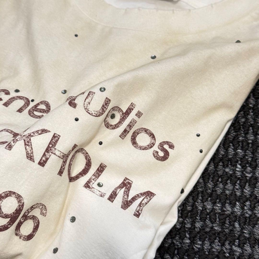 Acne Studios 1996 ロゴ ロングスリーブ Tシャツ Acne Studios - Logo t-shirt - Relaxed fit - Faded black