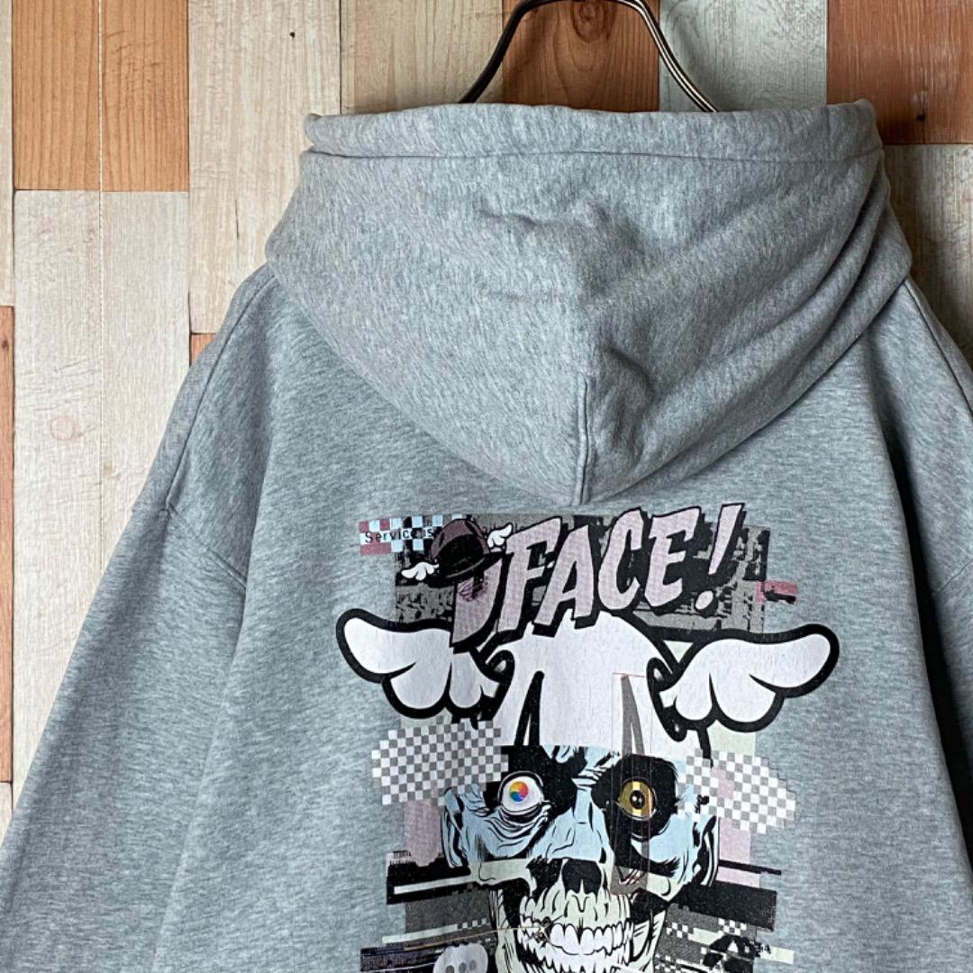 【人気デザイン】XLARGE スカル バックプリント スウェット パーカー M