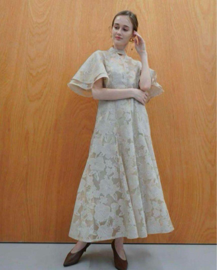 Acka all sheer flower dress（beige）