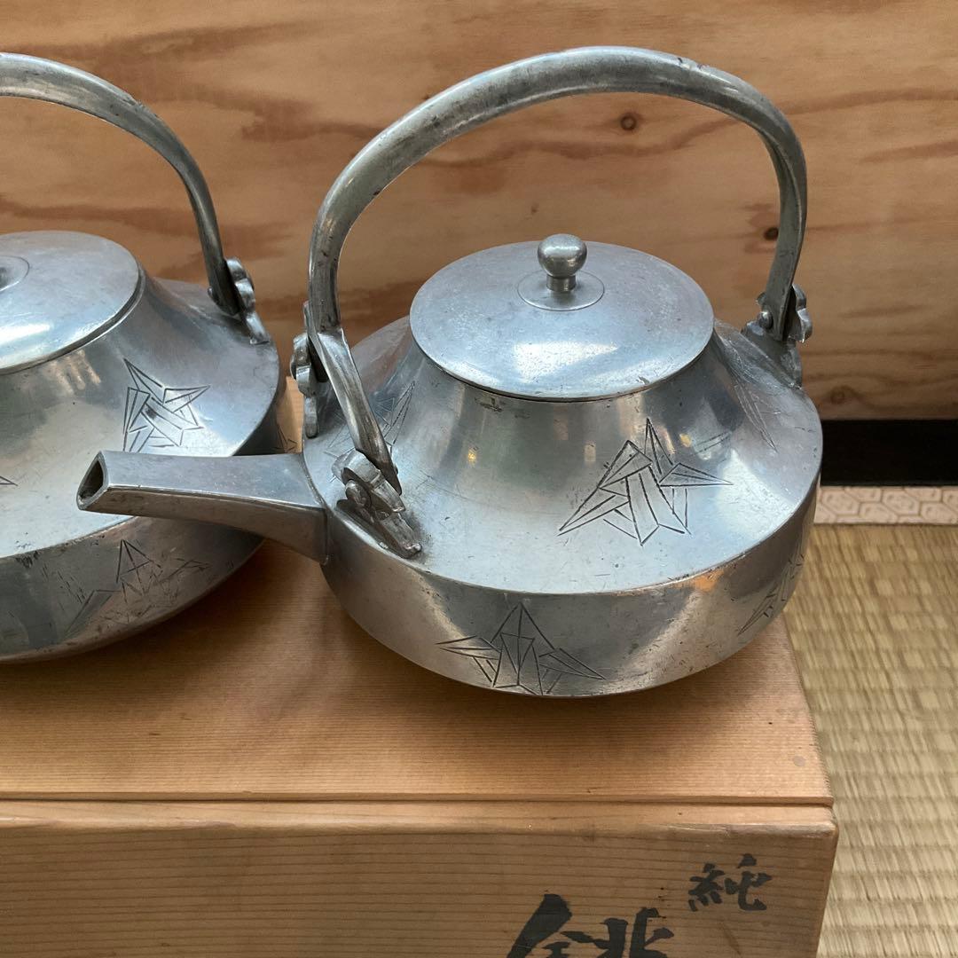 折り鶴の模様 共箱ありますやや傷や汚れあり