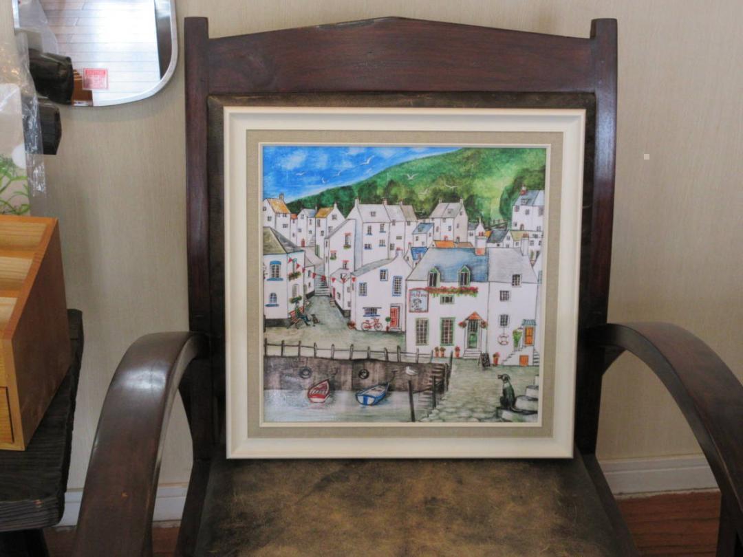 絵　軽量絵画★ゲルアートフレーム・ジョー ラム「オールド ドッグ イン」風景・海