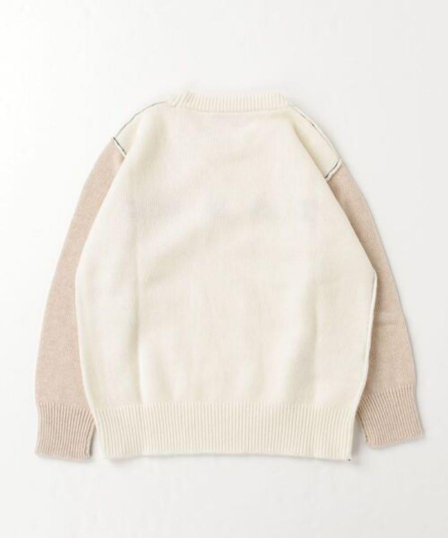 ■新品タグ付 MARNIマルニ ロゴ ラグラン 白ニット■セーター 黒ステッチ 画像2