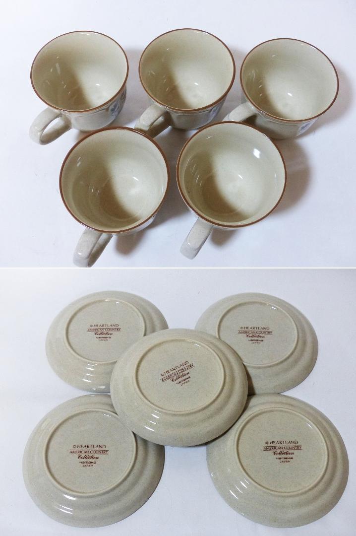 送料込 新品★ヤマカ ハートランド アメリカンカントリー カップ＆ソーサー 5客