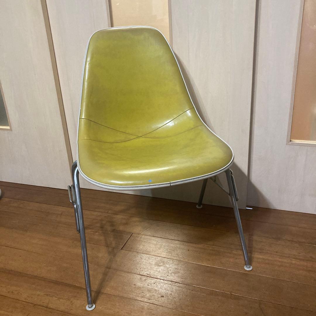 ハーマンミラー イームズシェルチェア ナウガレザー イエロー