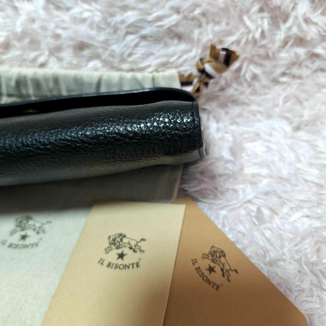 IL BISONTE イルビゾンテ 極美品 長財布 被せ財布 ブラック 黒