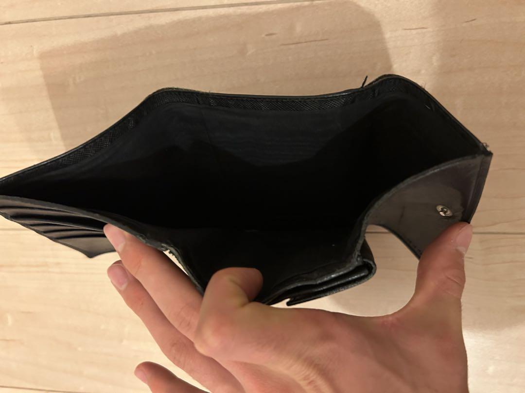 PRADA 二つ折り財布 黒 レザー 交渉可