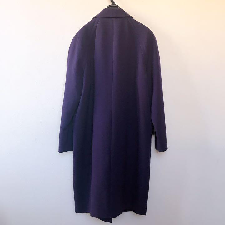 お得特価 希少プラダPRADAチェスターコート紫パープルm程度 古着系ニット ウール JGxYO-m76332178671 正規店低価
