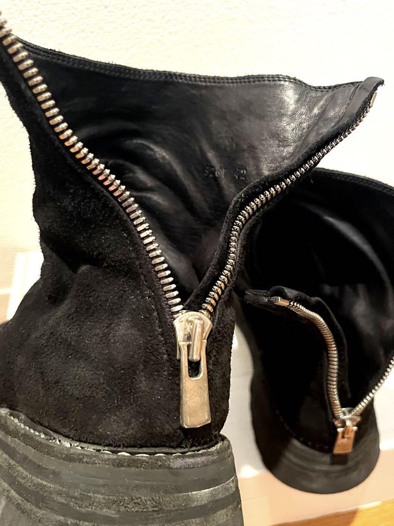 【美品】GUIDI バックジップブーツ 厚底 42 馬裏革
