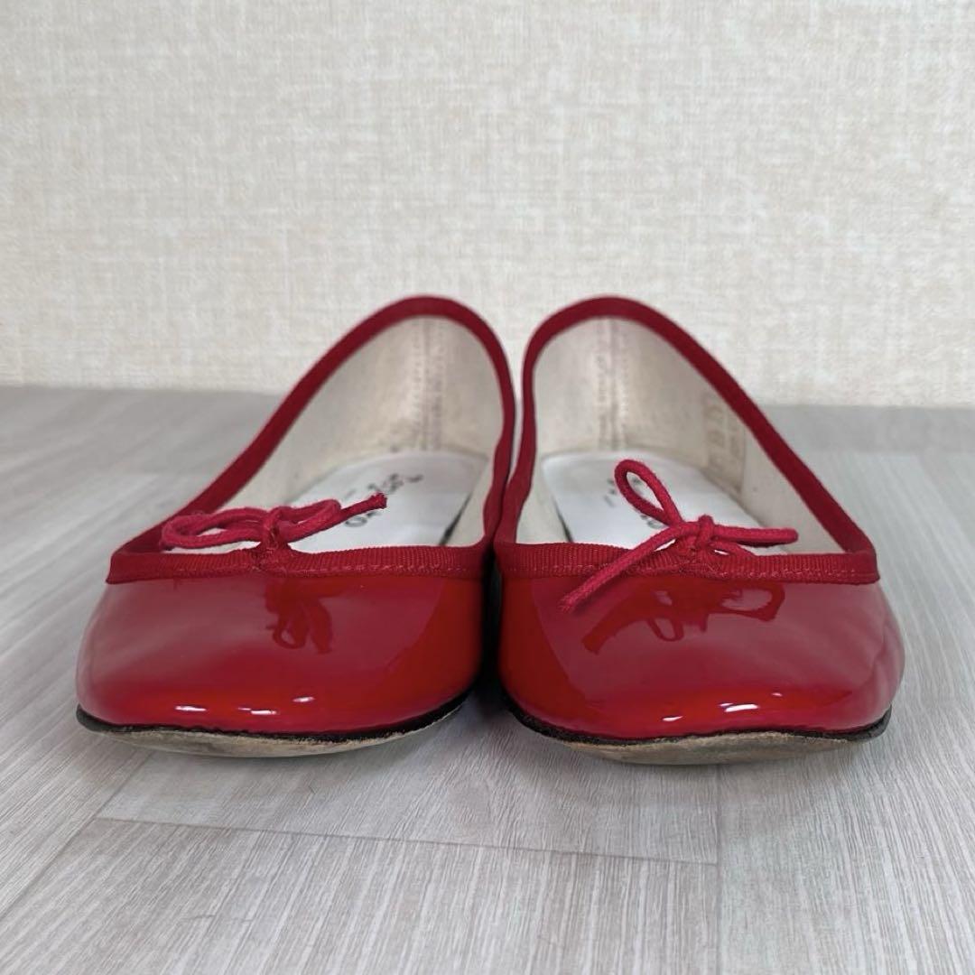 【美品】repetto/レペット　バレエ シューズ　パテントレザー　リボン　39