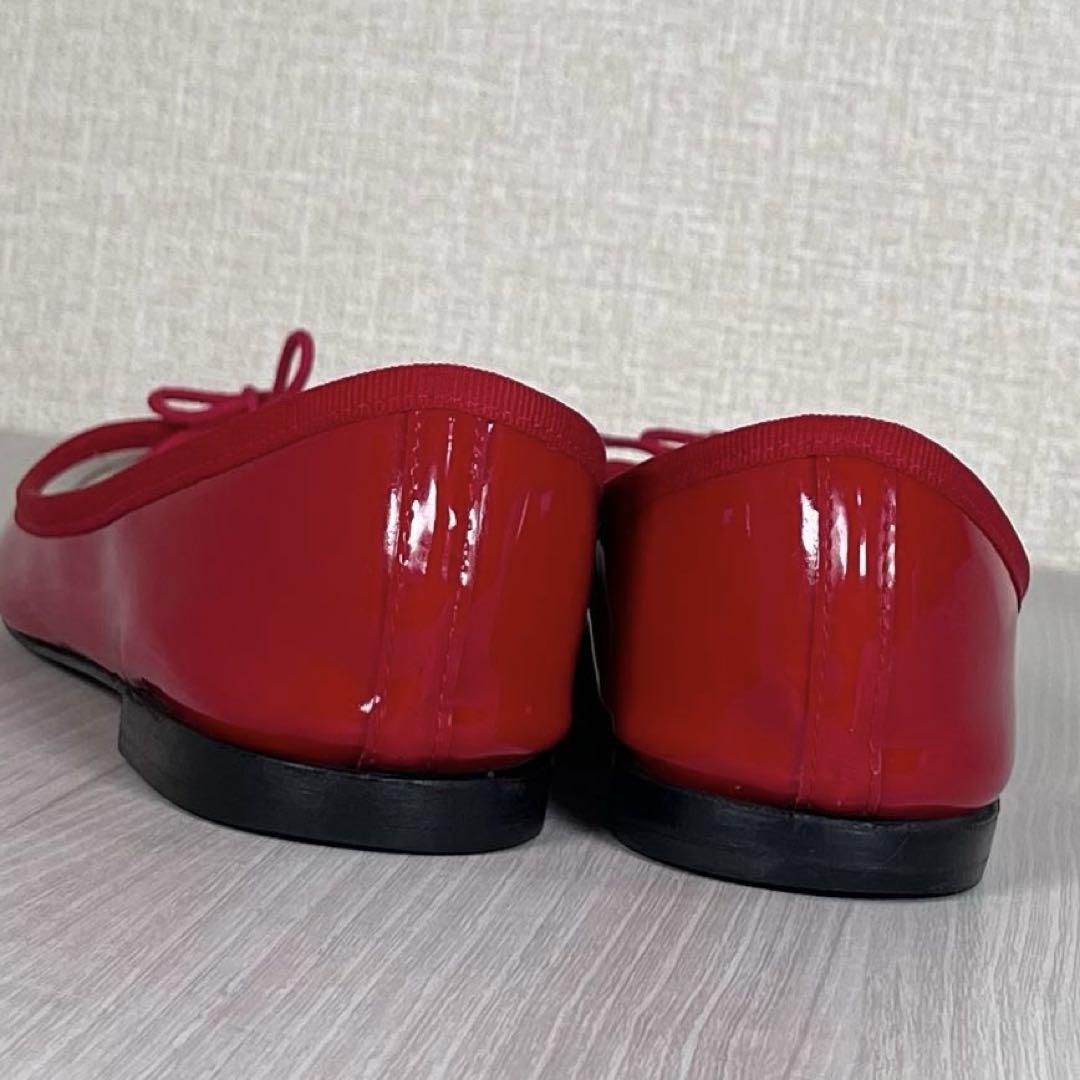 【美品】repetto/レペット　バレエ シューズ　パテントレザー　リボン　39