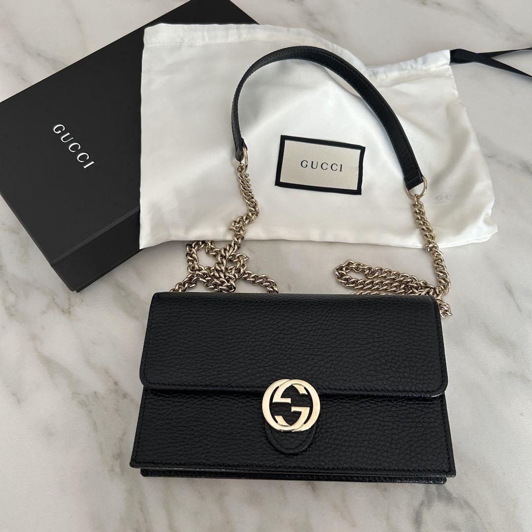 美品】GUCCI ショルダーバッグ チェーンウォレット クラッチ