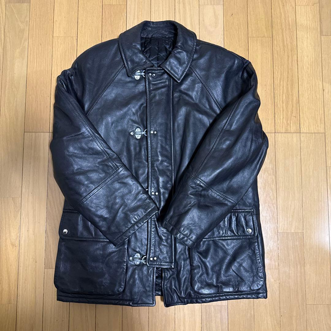 vintage イタリア製 ファイヤーマン レザー ジャケット 本革 48 - メルカリ