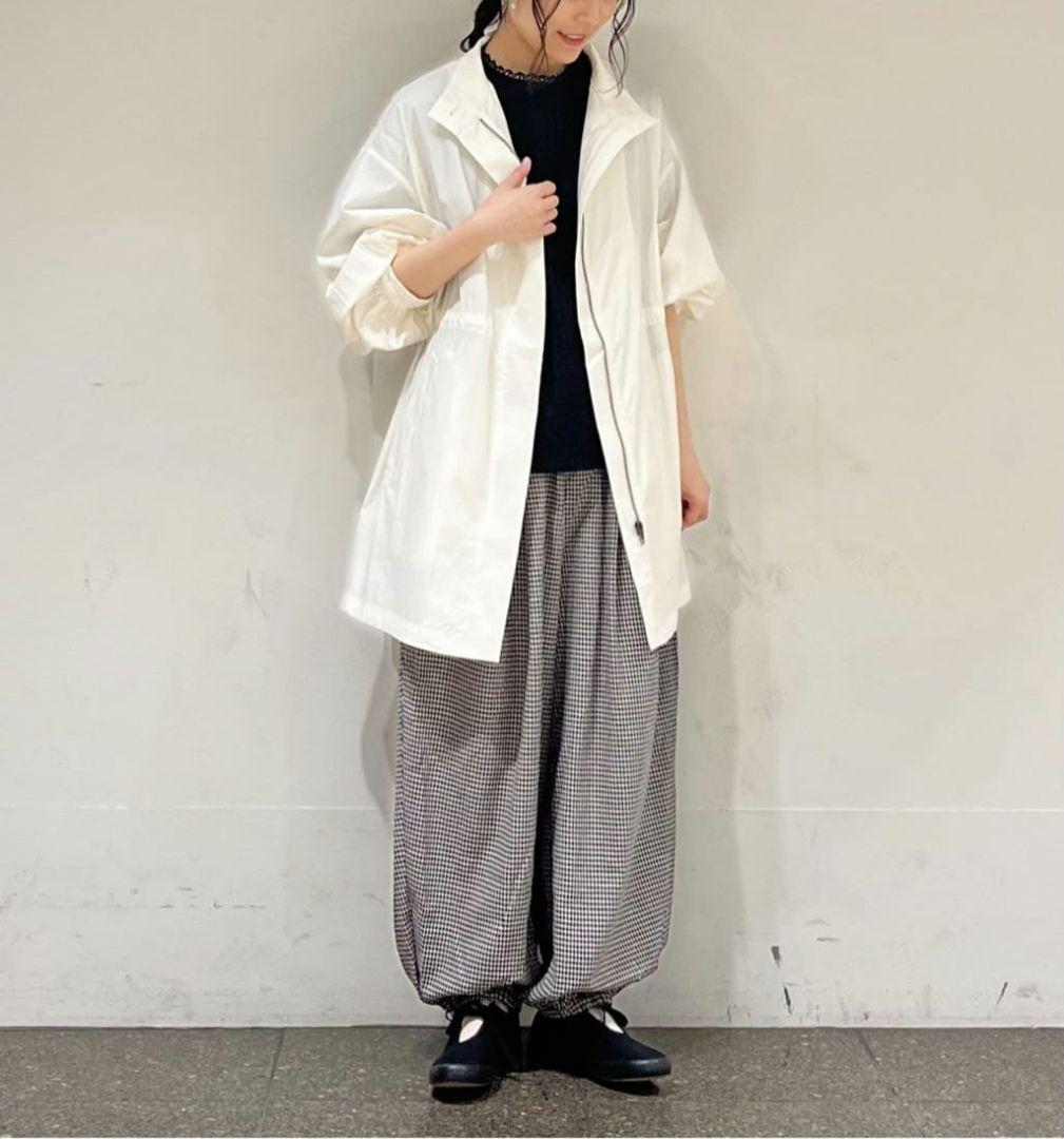 新品　SM2☆チャコール／綿麻切替タックボリュームパンツ