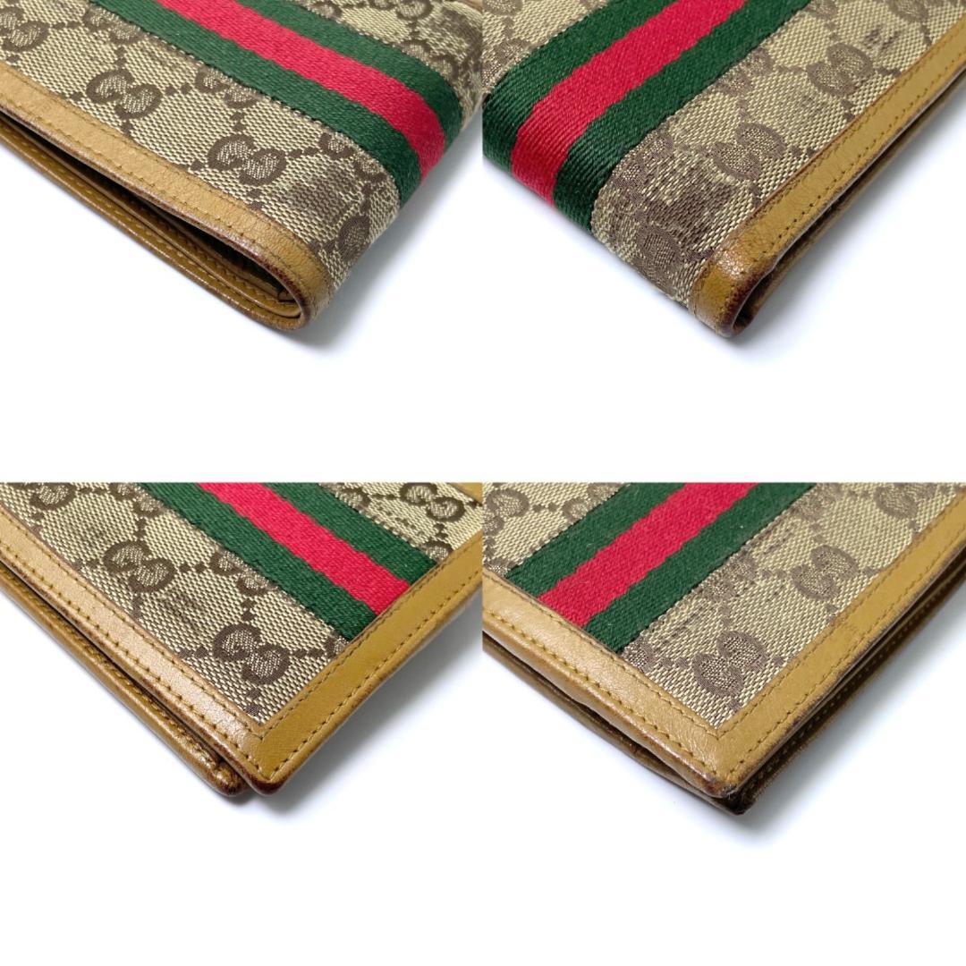 グッチ GUCCI シェリーライン 二つ折り財布 GG柄 総柄 キャンバス