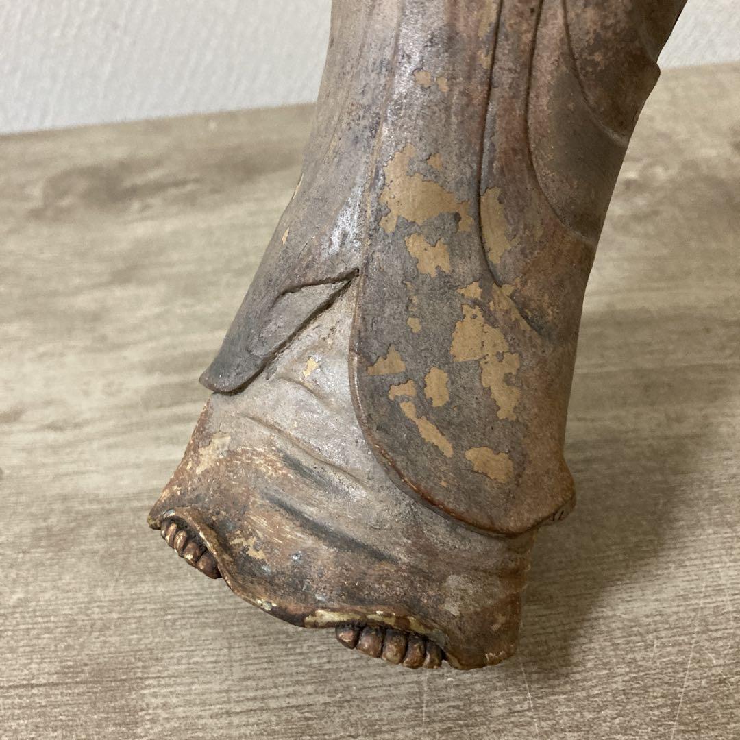 達磨大師立像　置物　時代〈検 備前　仏像　焼き締め　常滑　石見　亀谷窯業　信楽
