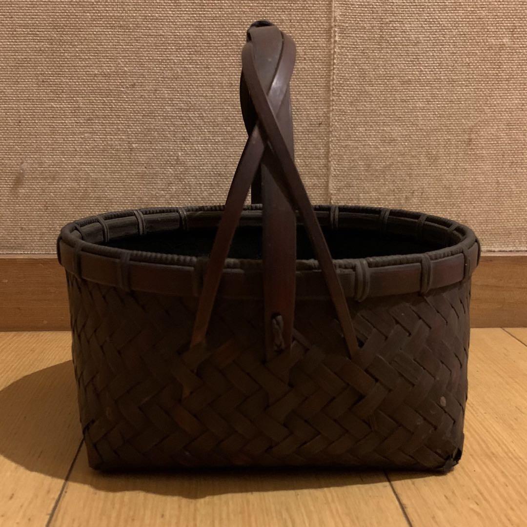 煎茶道具　炭入れ　竹細工