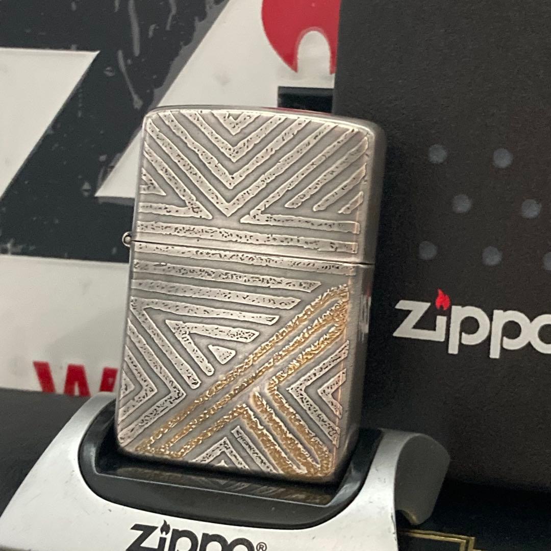 希少 【超貴重】ZIPPO/ジッポー　ビンテージ幾何学模様　両面加工1979年製