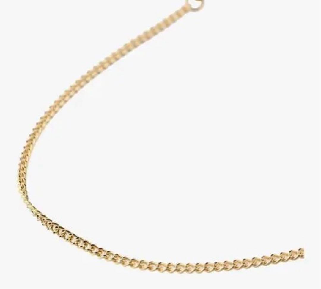 K1818金 2面シングル喜平 ゴールドチェーンブレスレット 18cm