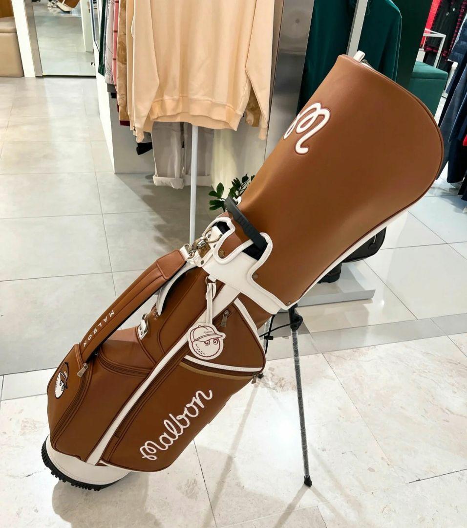 マルボンゴルフ Malbon golf キャディバッグ ゴルフバッグ 茶色