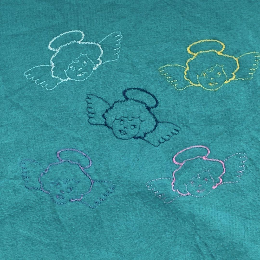 80s90s USA製 OLD hanes スウェット ビンテージ 刺繍 天使