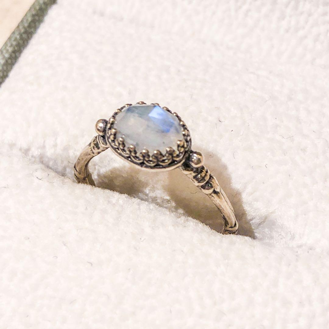 欲しいの クークロワッサン シルバー925 ￼レインボームーンストーン アクセサリー