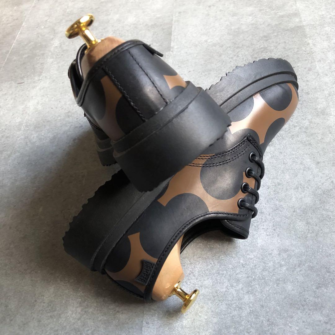 【未使用品】CAMPER カンペール ドット 水玉 レザーシューズ 24cm